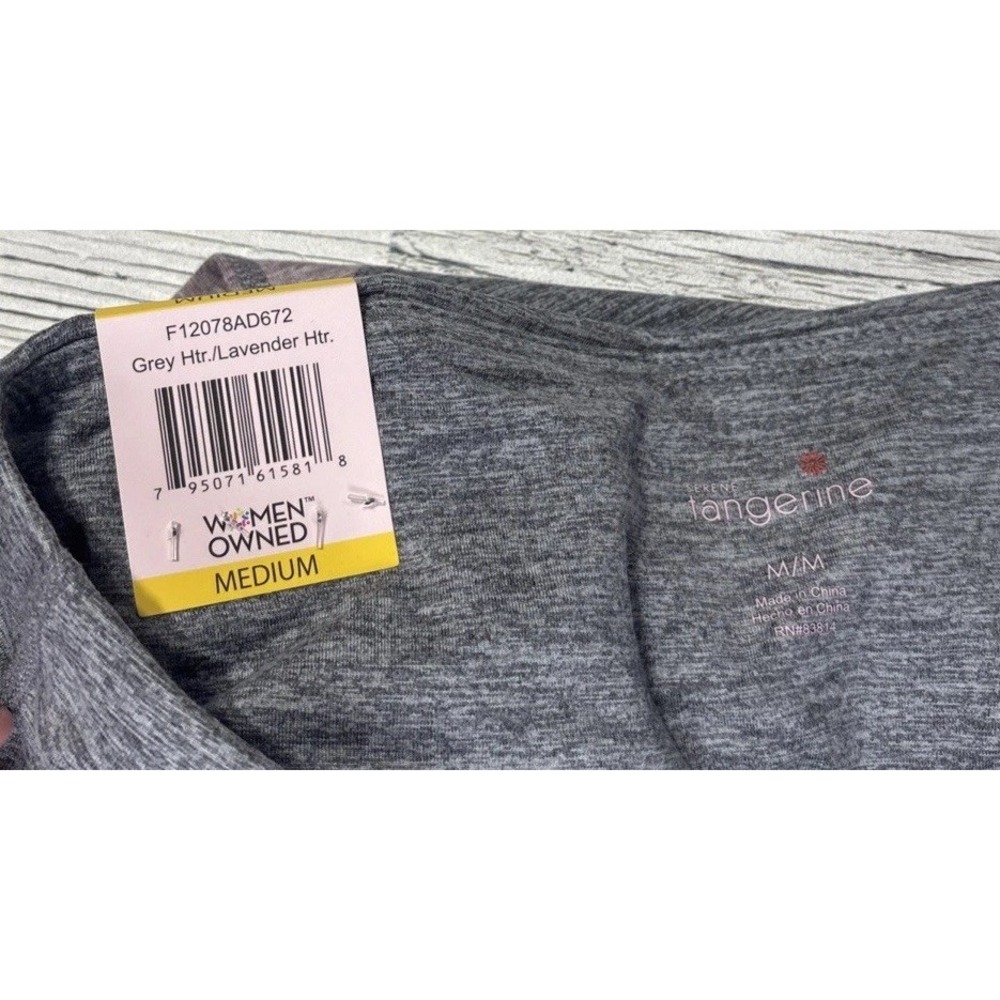 Tangerine Color Block Leggings Medium Gray Purple Heather Activewear Pants - Picture 5 of 6